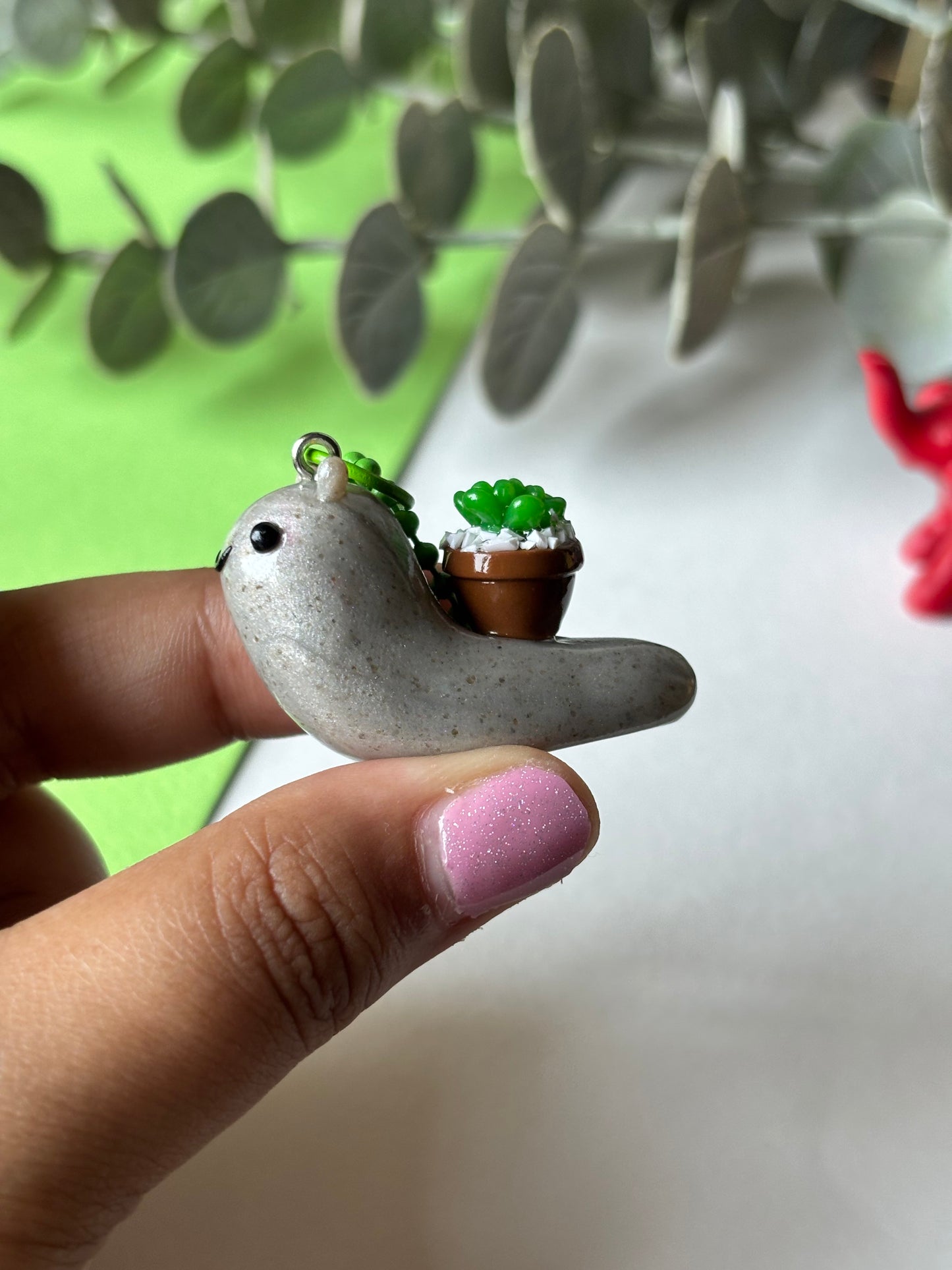Succulent Snail charm (Preorder)