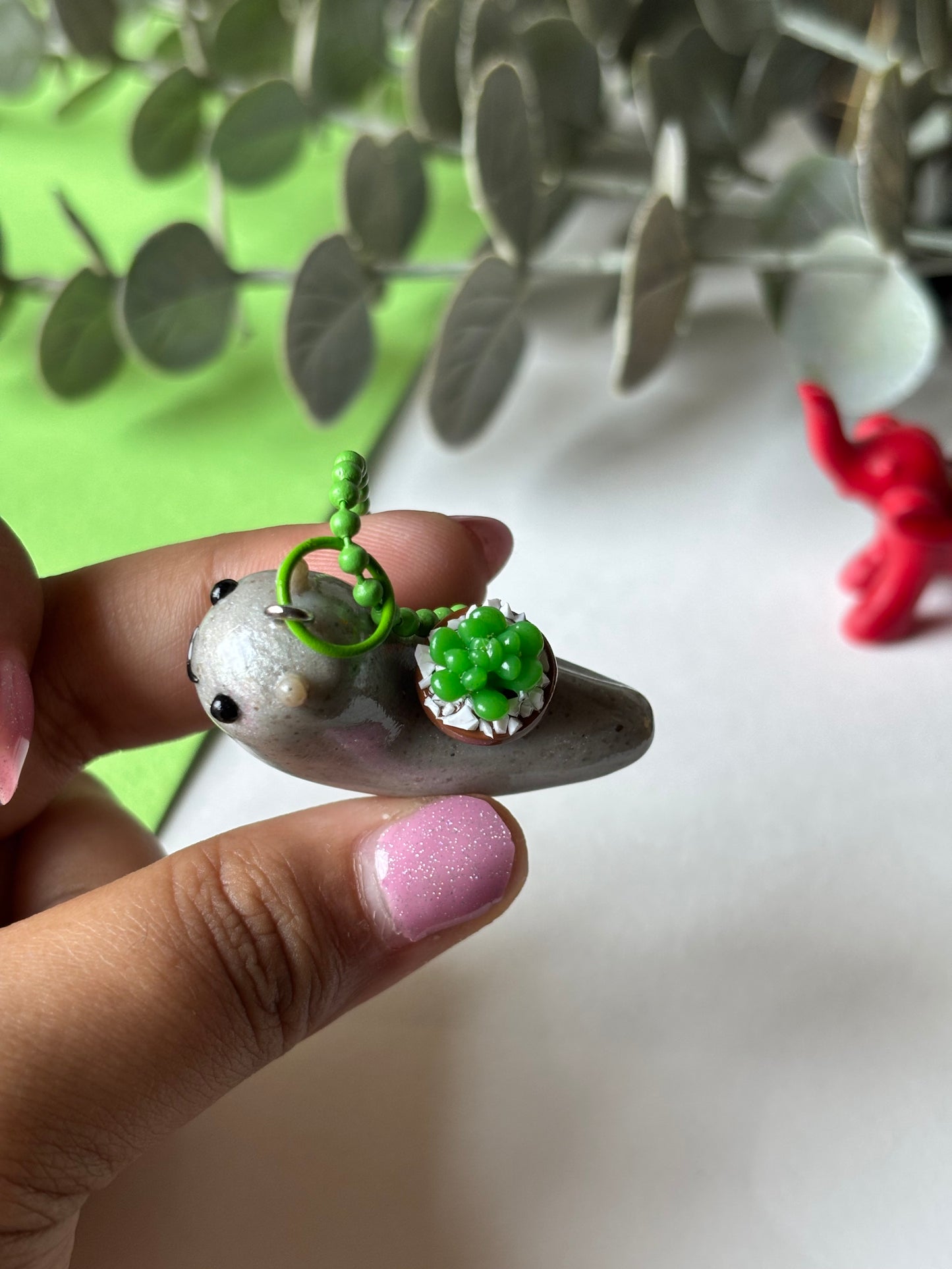 Succulent Snail charm (Preorder)