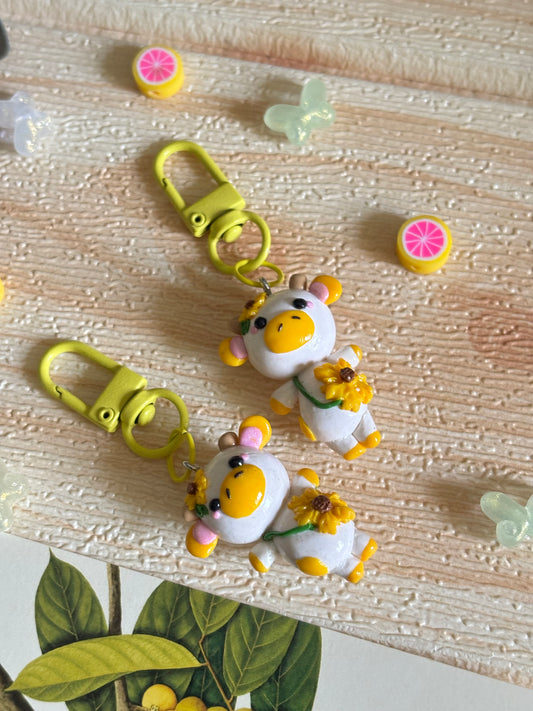 Sunflower Cow Charm