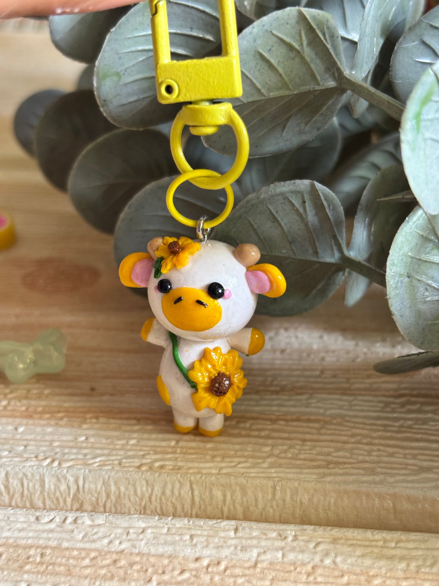 Sunflower Cow Charm