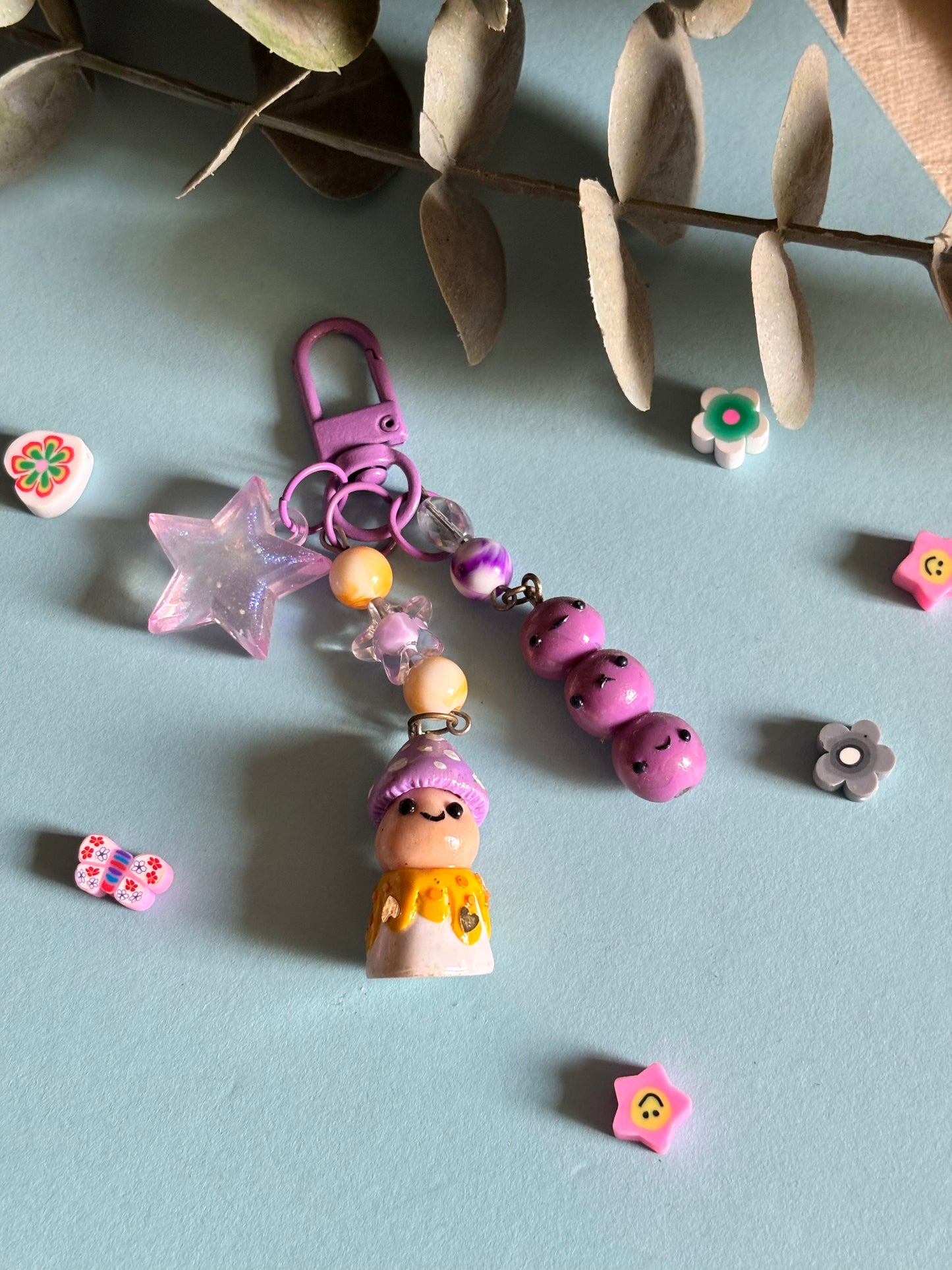 Mushroom & Grapes Charm