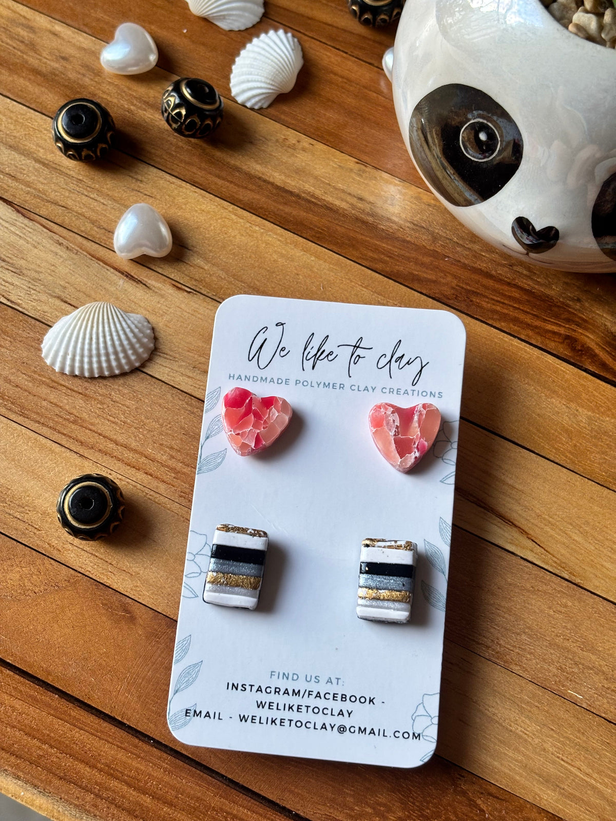 Stud pack - Heart & Stripes