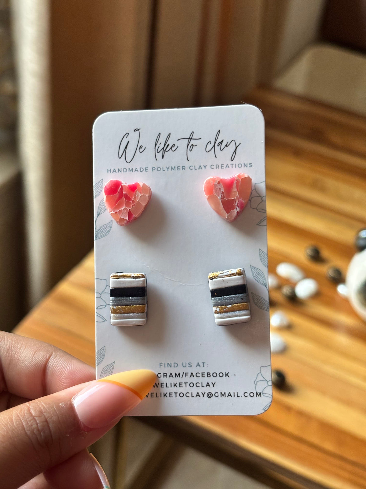 Stud pack - Heart & Stripes